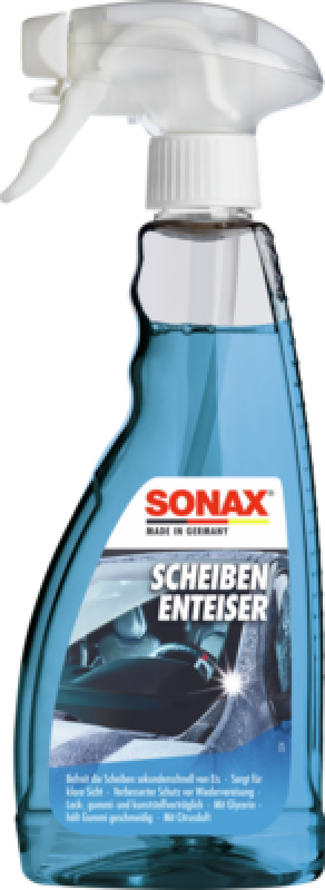 SONAX Scheibenenteiser-Spray 500ml + Eiskratzer - blitzschnell frei Sicht