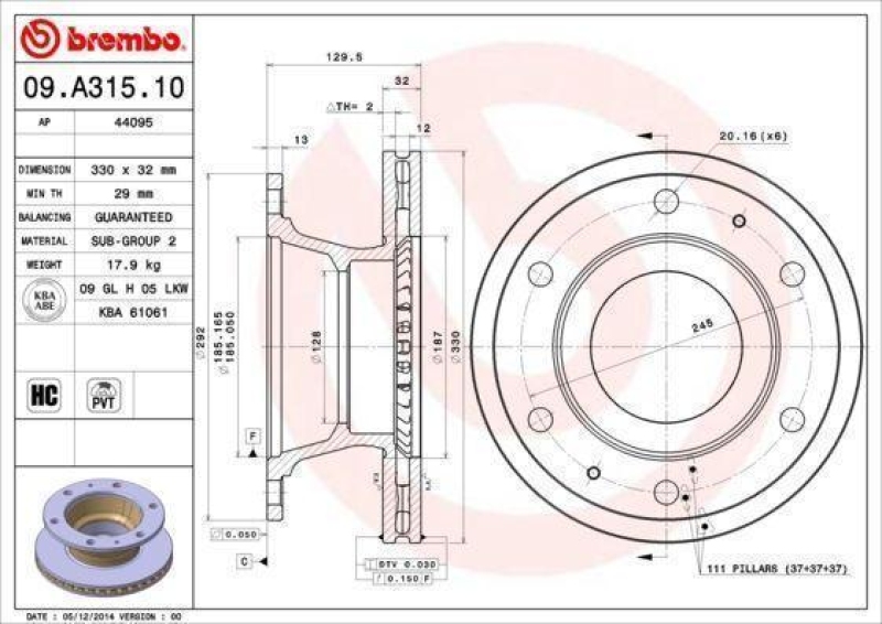 2x BREMBO Brake Disc