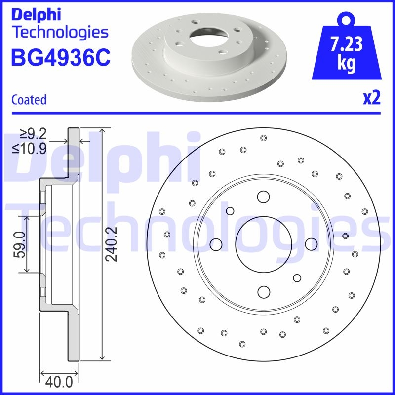 2x DELPHI Bremsscheibe