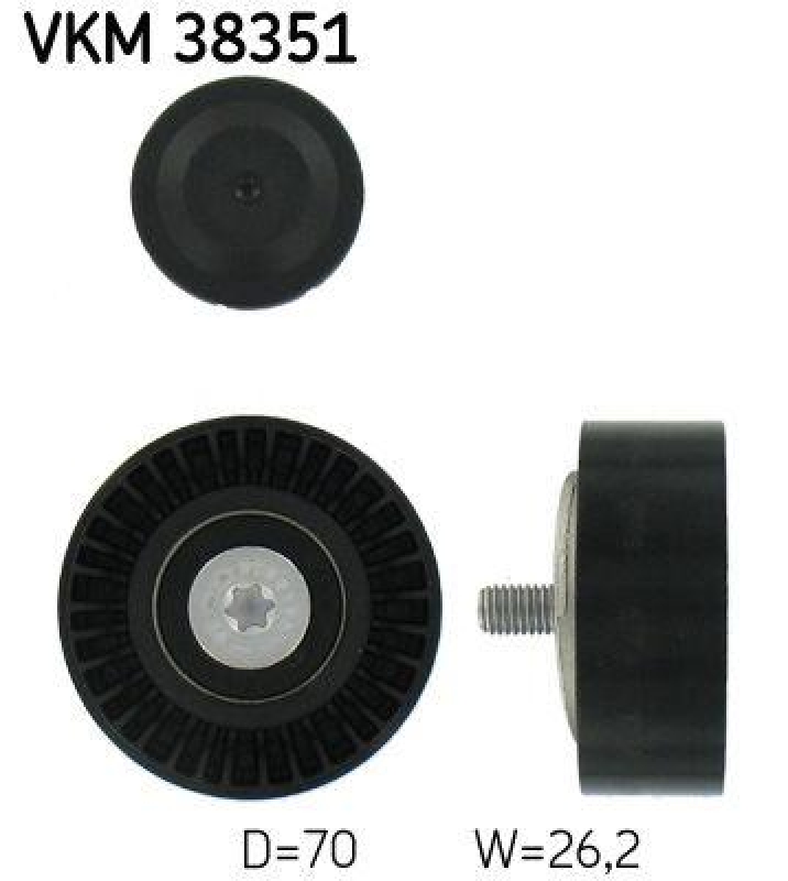 SKF Umlenk-/Führungsrolle, Keilrippenriemen VKM 38351