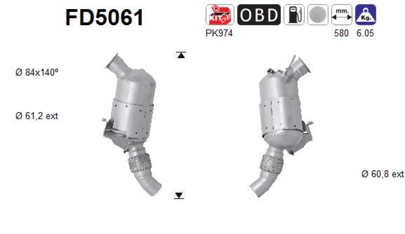 AS Ru&szlig;-/Partikelfilter, Abgasanlage FD5061