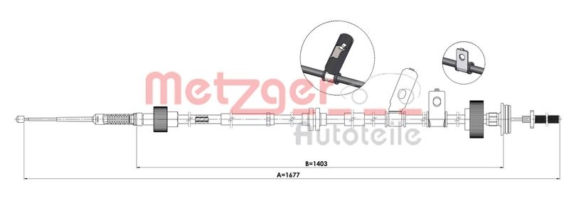 METZGER Cable Pull, parking brake