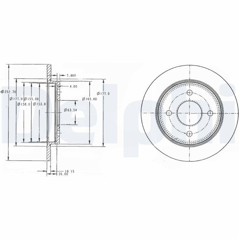 2x DELPHI Bremsscheibe BG3054C