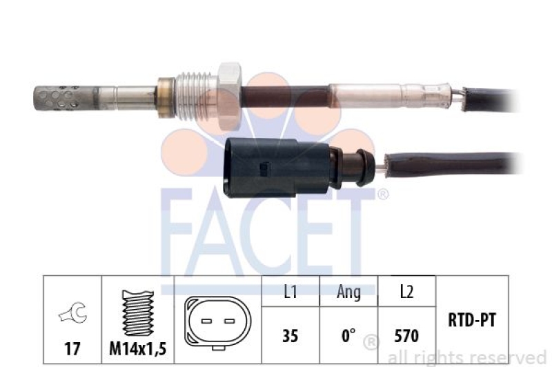 FACET Sensor, Abgastemperatur Made in Italy - OE Equivalent