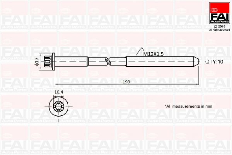 FAI AutoParts Zylinderkopfschraubensatz