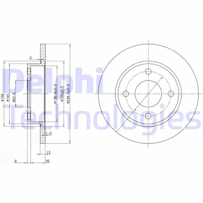 2x DELPHI Bremsscheibe