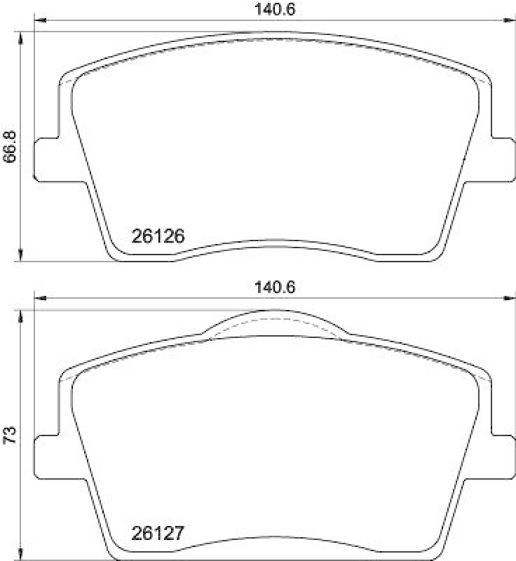 HELLA Bremsbelagsatz, Scheibenbremse 8DB 355 039-001