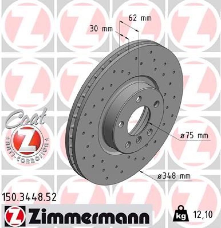 2x ZIMMERMANN Bremsscheibe SPORT COAT Z