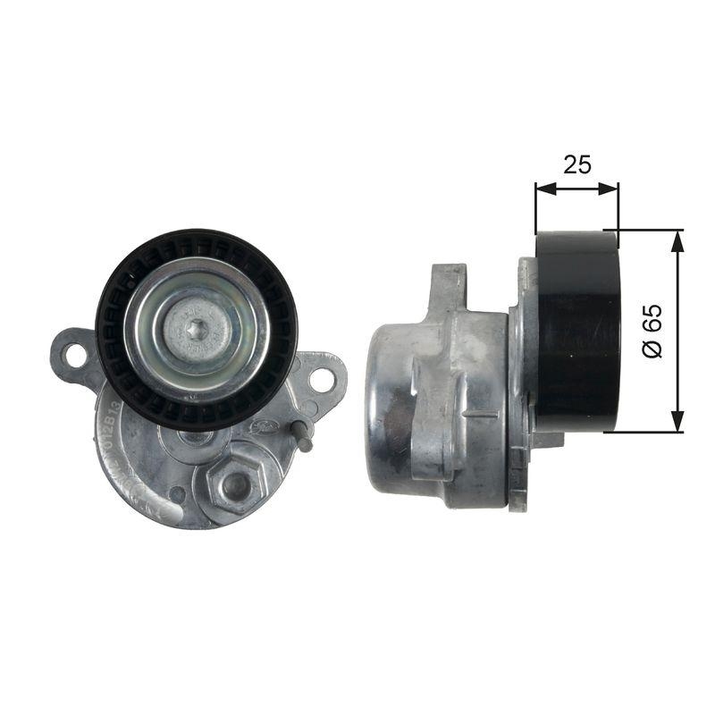 GATES Tensioner Pulley, V-ribbed belt DriveAlign®