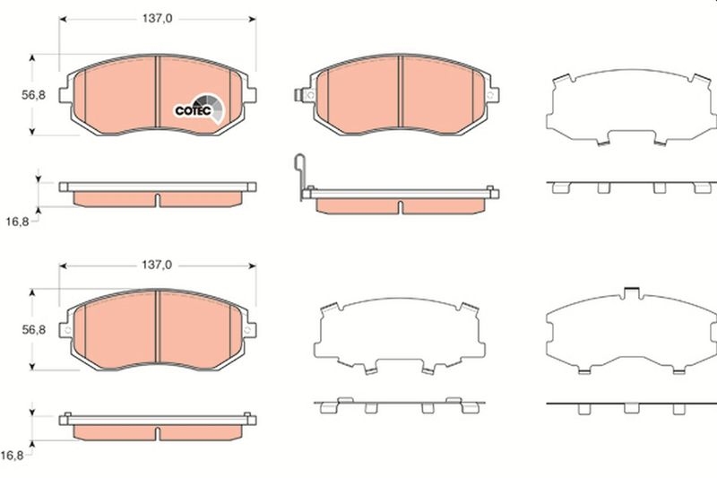 TRW Brake Pad Set, disc brake COTEC