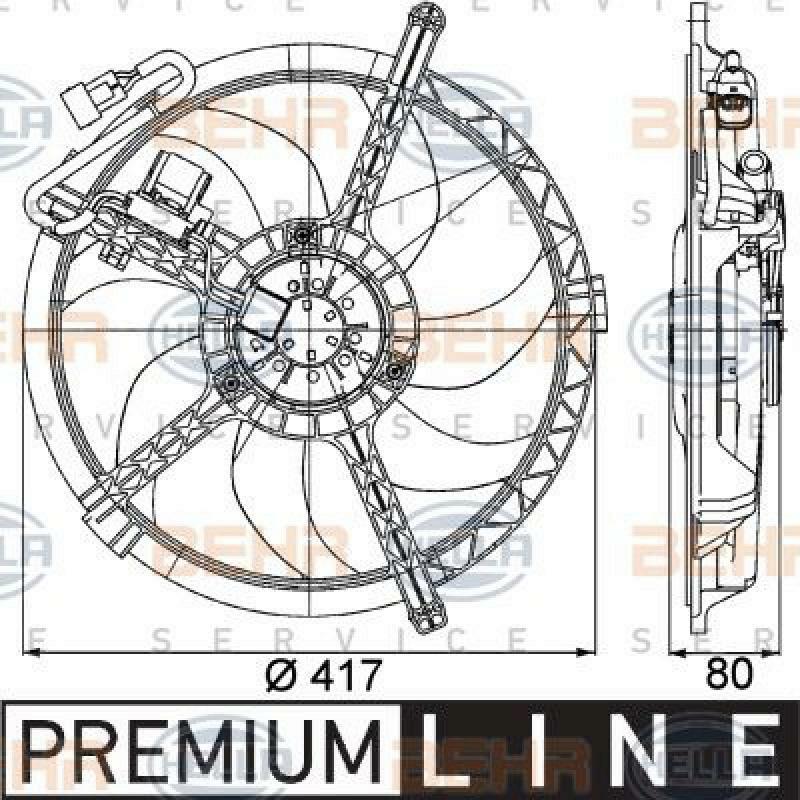 HELLA Lüfter, Motorkühlung BEHR HELLA SERVICE *** PREMIUM LINE ***