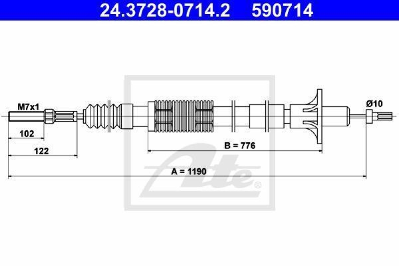 ATE Seilzug, Kupplungsbet&auml;tigung 24.3728-0714.2