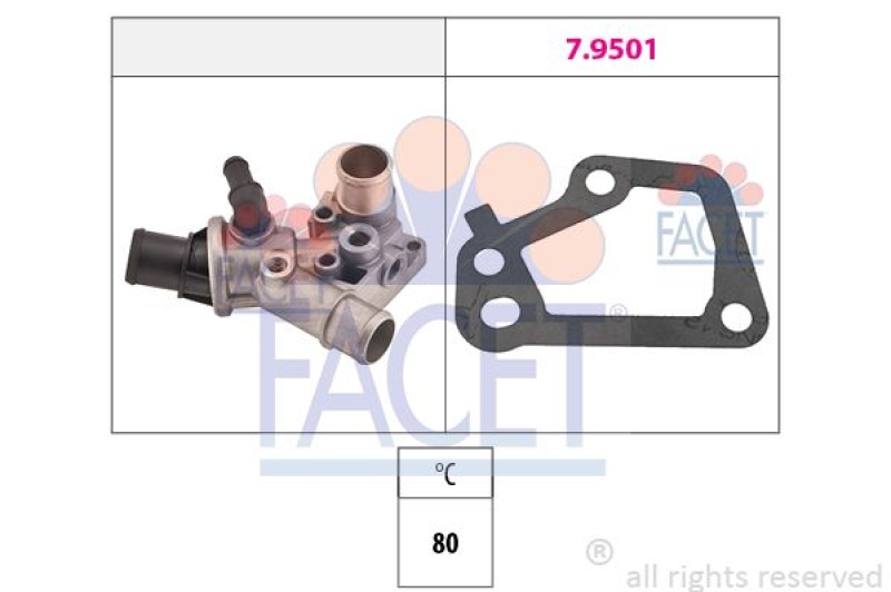 FACET Thermostat für Kühlmittel / Kühlerthermostat Made in Italy - OE Equivalent