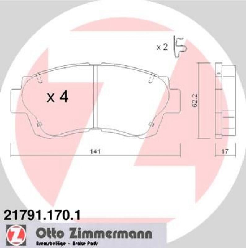 ZIMMERMANN Bremsbelagsatz, Scheibenbremse