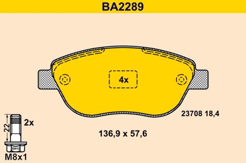 BARUM Bremsbelagsatz, Scheibenbremse