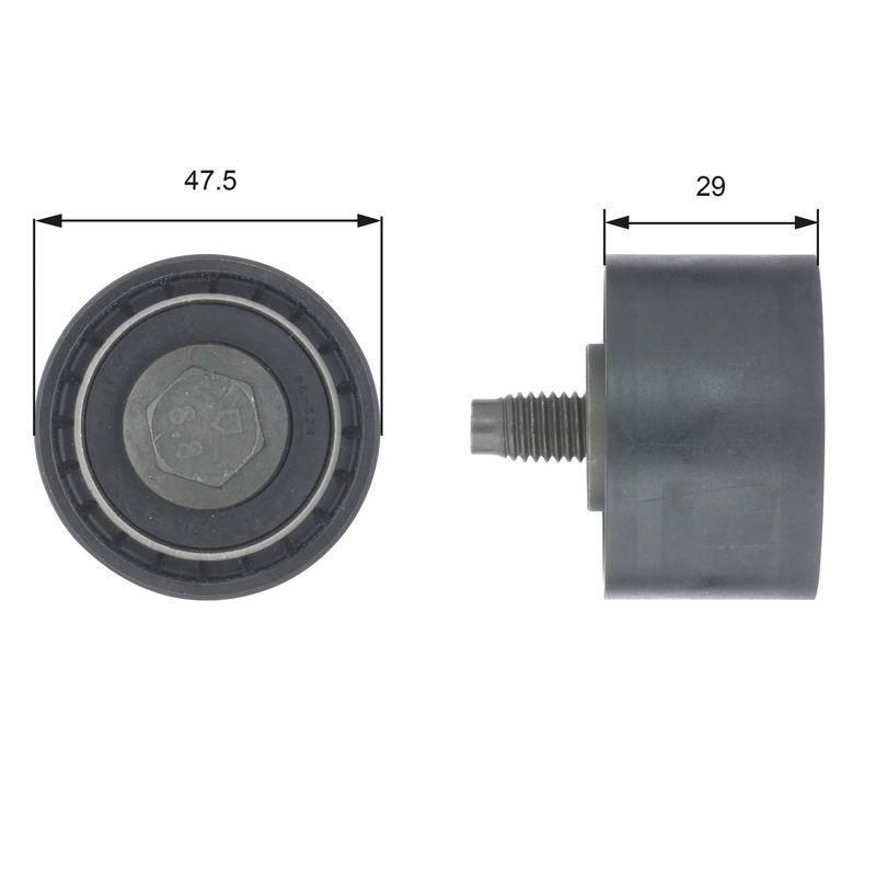 GATES Umlenk-/Führungsrolle, Zahnriemen PowerGrip™