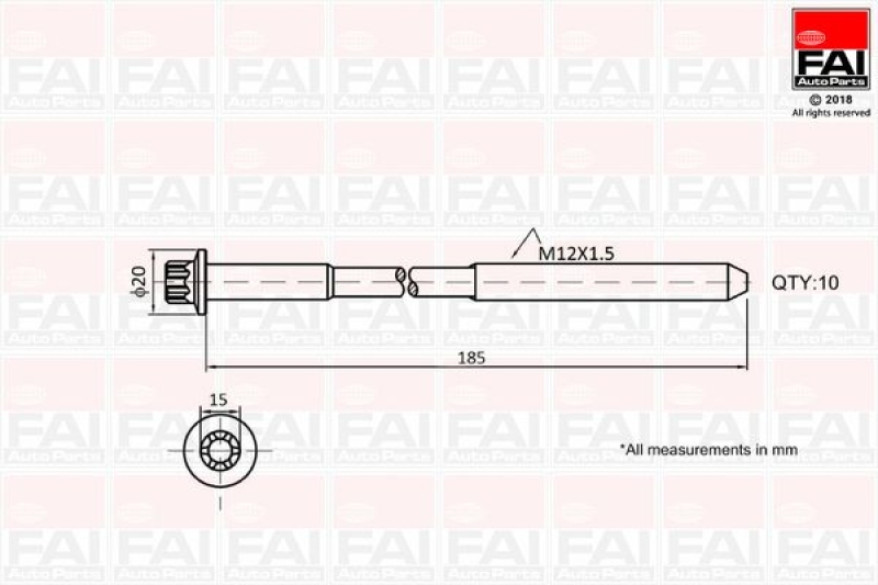 FAI AutoParts Cylinder Head Bolt Set