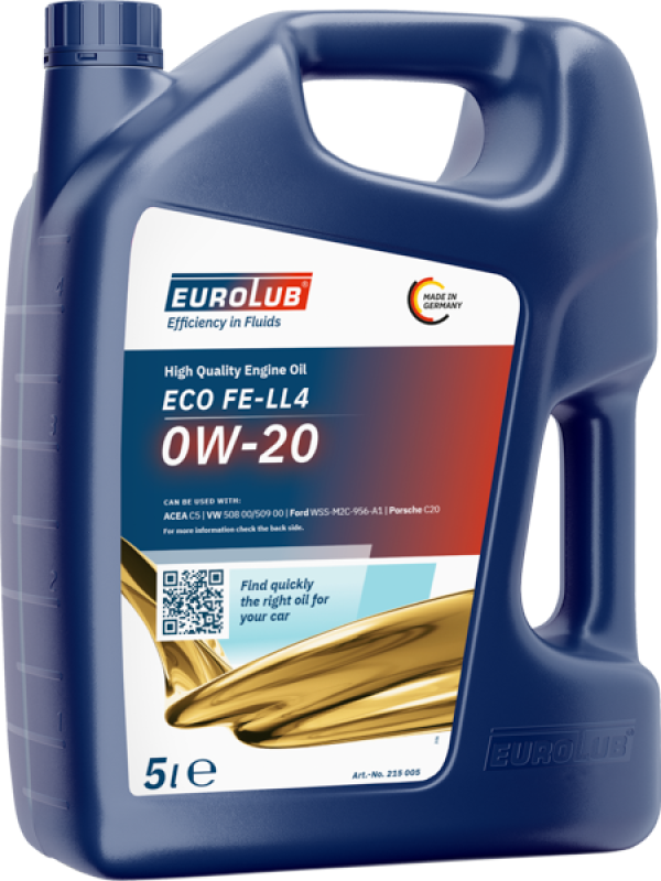 EUROLUB 5 L Liter Motoröl ECO FE LL4 0W-20 Motor-Öl passend fü...