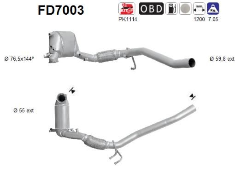 AS Ru&szlig;-/Partikelfilter, Abgasanlage FD7003
