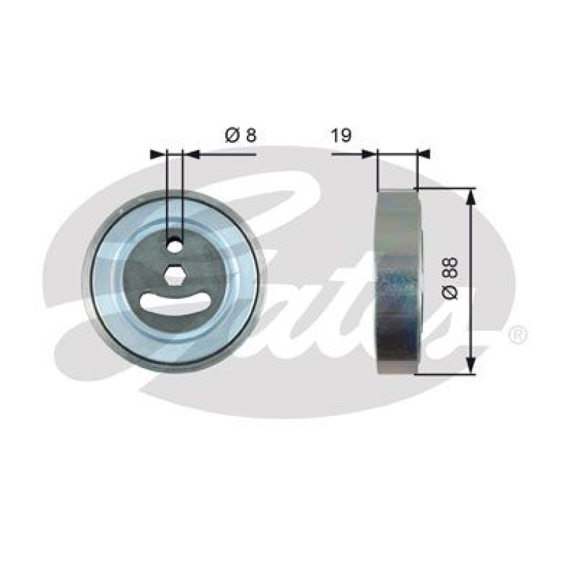 GATES Tensioner Pulley, V-ribbed belt DriveAlign®