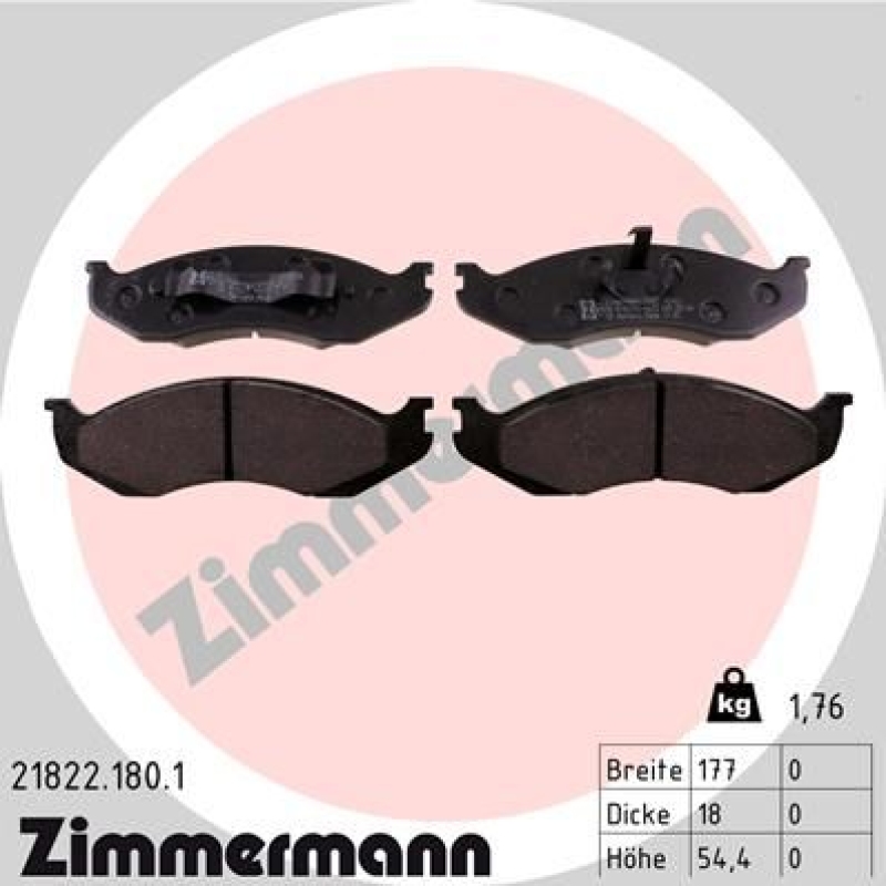 ZIMMERMANN Brake Pad Set, disc brake