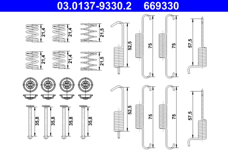 ATE Accessory Kit, parking brake shoes