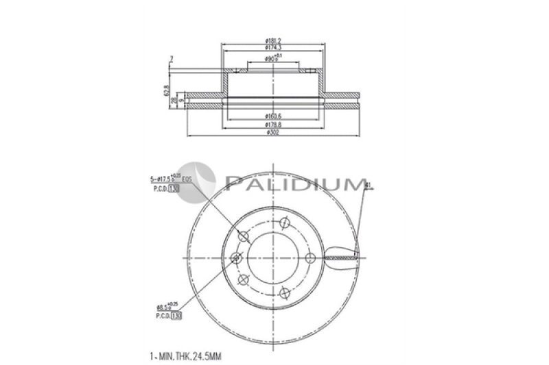 2x ASHUKI by Palidium Bremsscheibe