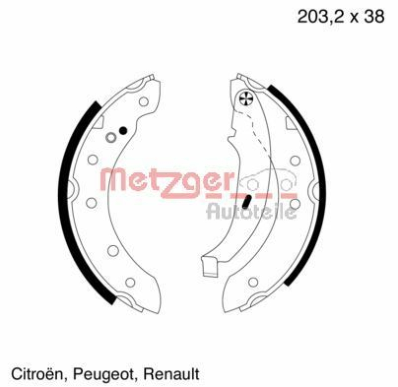 METZGER Bremsbackensatz MG 584