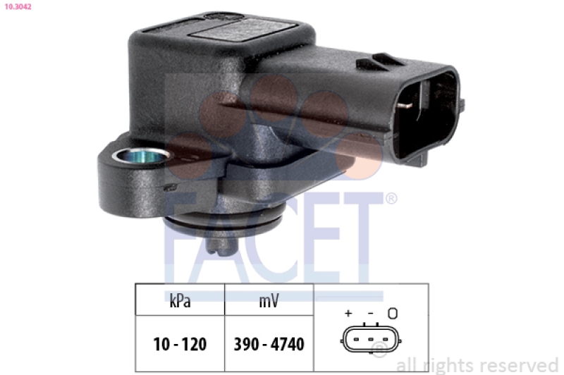 FACET Air Pressure Sensor, height adaptation Made in Italy - OE Equivalent