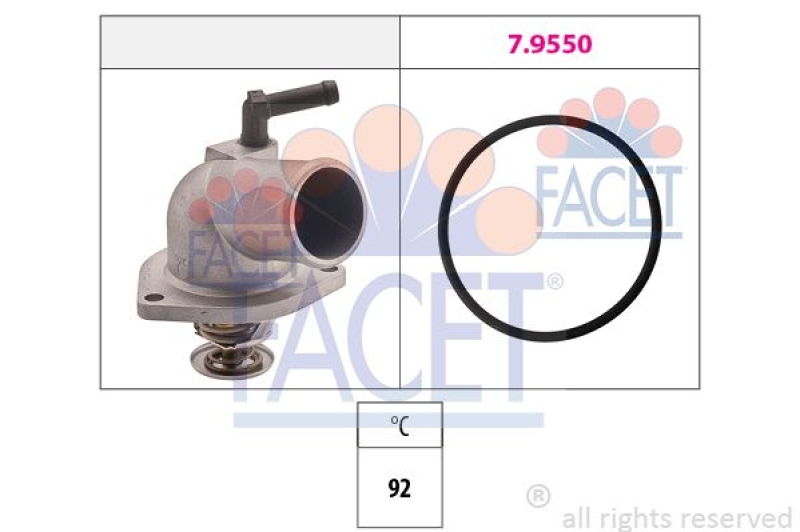 FACET Thermostat für Kühlmittel / Kühlerthermostat Made in Italy - OE Equivalent