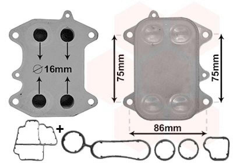 VAN WEZEL Oil Cooler, engine oil *** IR PLUS ***