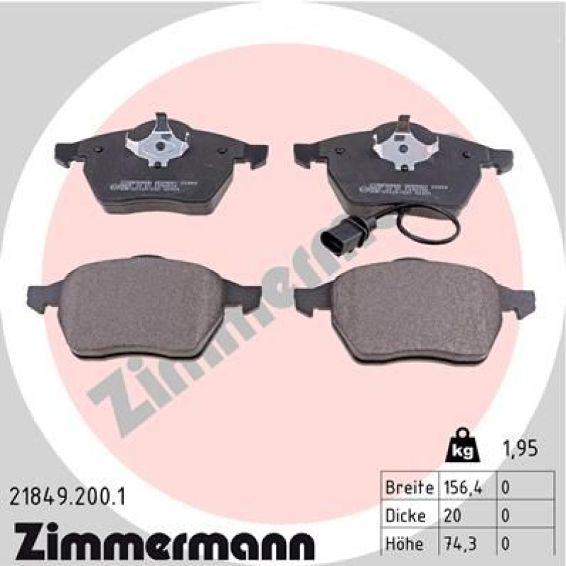 ZIMMERMANN Brake Pad Set, disc brake