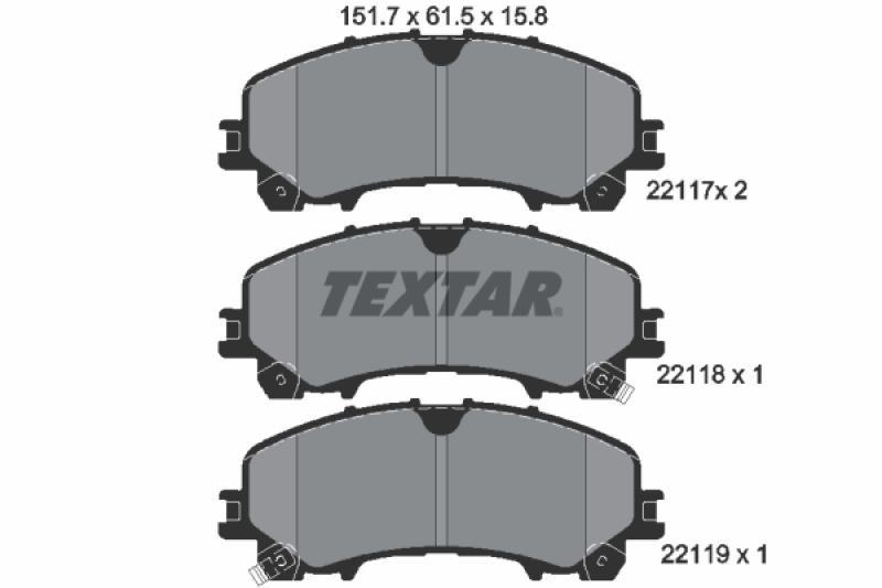 TEXTAR Bremsbelagsatz, Scheibenbremse 2211701