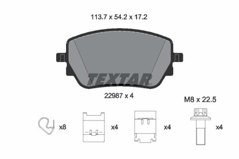 TEXTAR Bremsbelagsatz, Scheibenbremse Q+