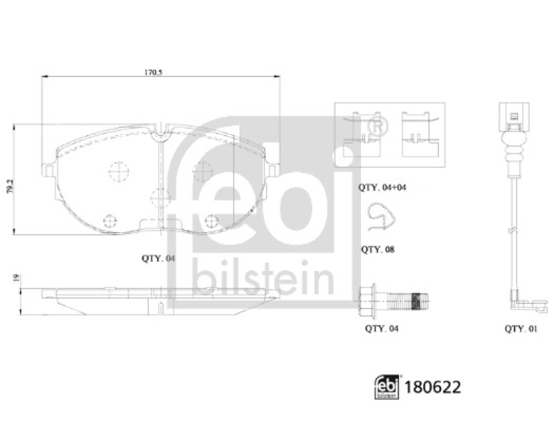 FEBI BILSTEIN Bremsbelagsatz, Scheibenbremse