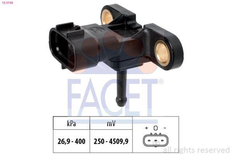 FACET Air Pressure Sensor, height adaptation Made in Italy - OE Equivalent