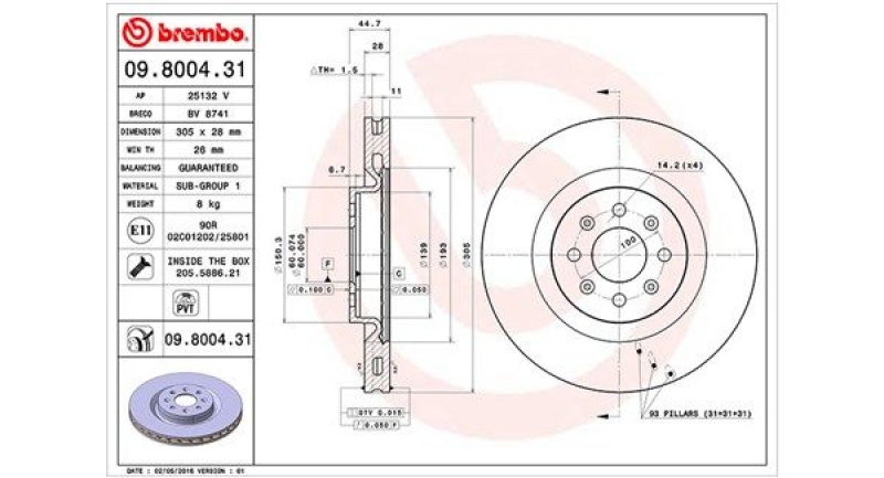 2x MAGNETI MARELLI Bremsscheibe