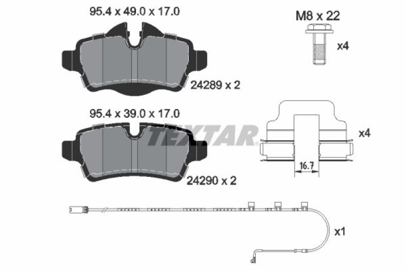 TEXTAR Brake Pad Set, disc brake Q+