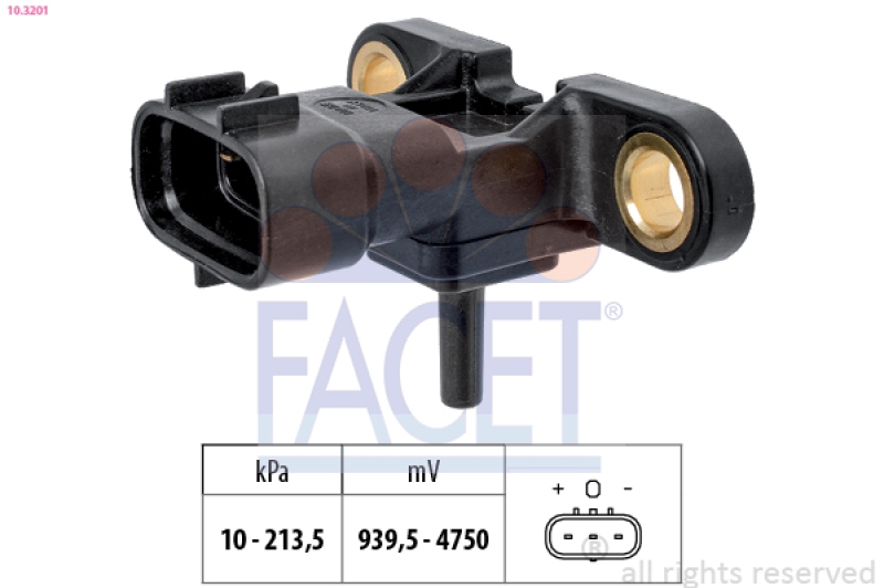 FACET Air Pressure Sensor, height adaptation Made in Italy - OE Equivalent