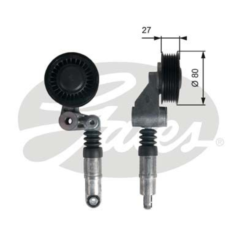 GATES Tensioner Pulley, V-ribbed belt DriveAlign®