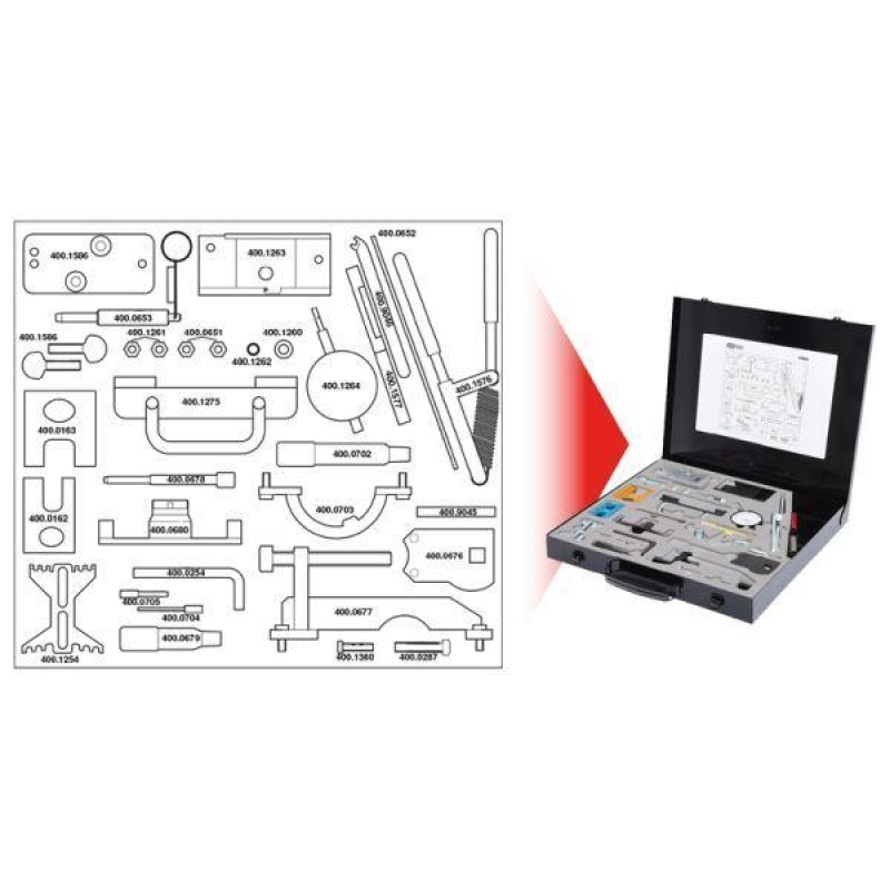 KS TOOLS Einstellwerkzeugsatz, Steuerzeiten