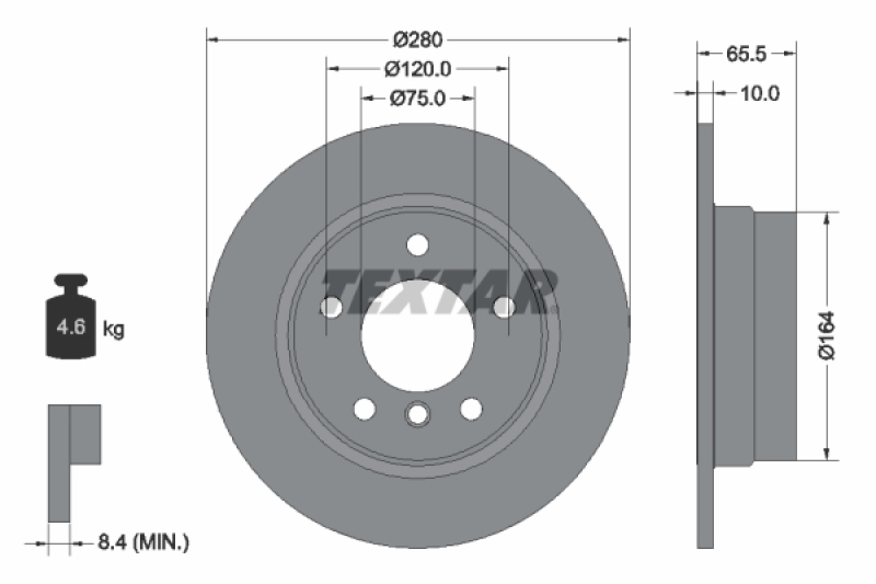 2x TEXTAR Bremsscheibe PRO