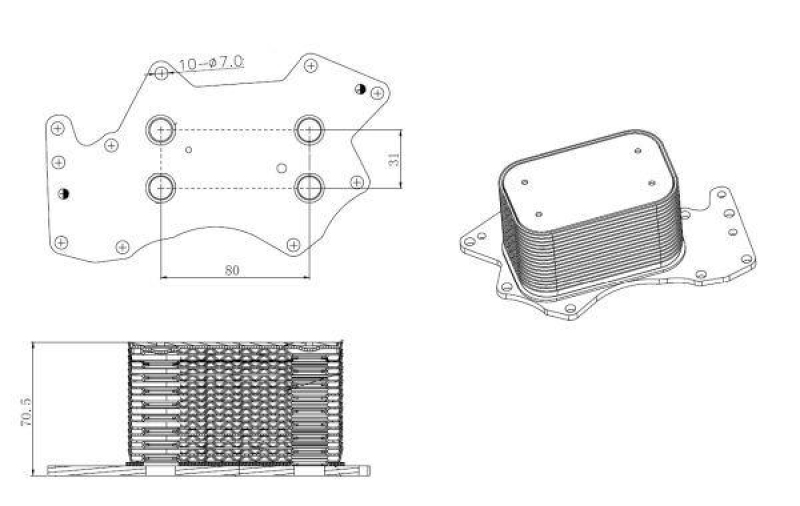 NRF Oil Cooler, engine oil