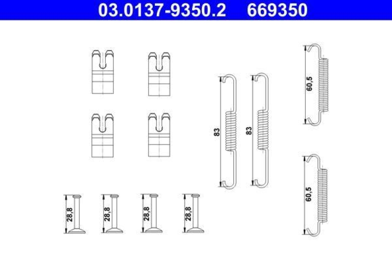 ATE Accessory Kit, parking brake shoes