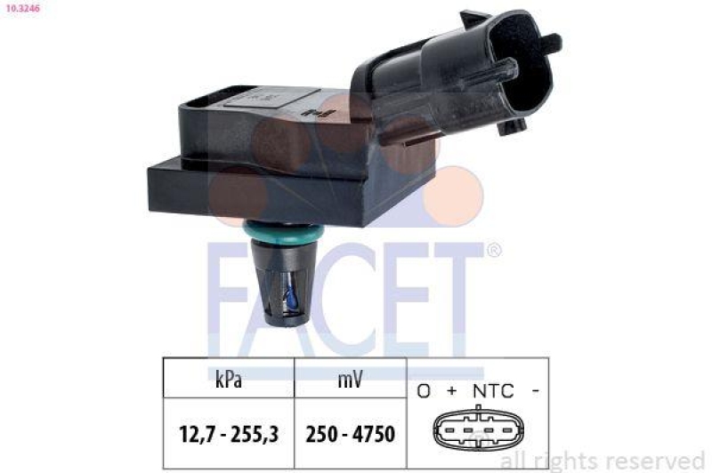 FACET Air Pressure Sensor, height adaptation Made in Italy - OE Equivalent