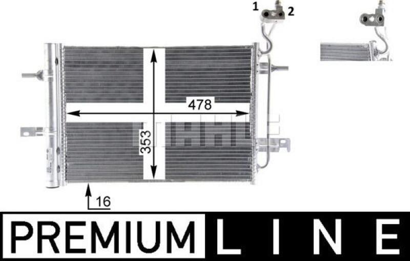 MAHLE Kondensator, Klimaanlage BEHR *** PREMIUM LINE ***