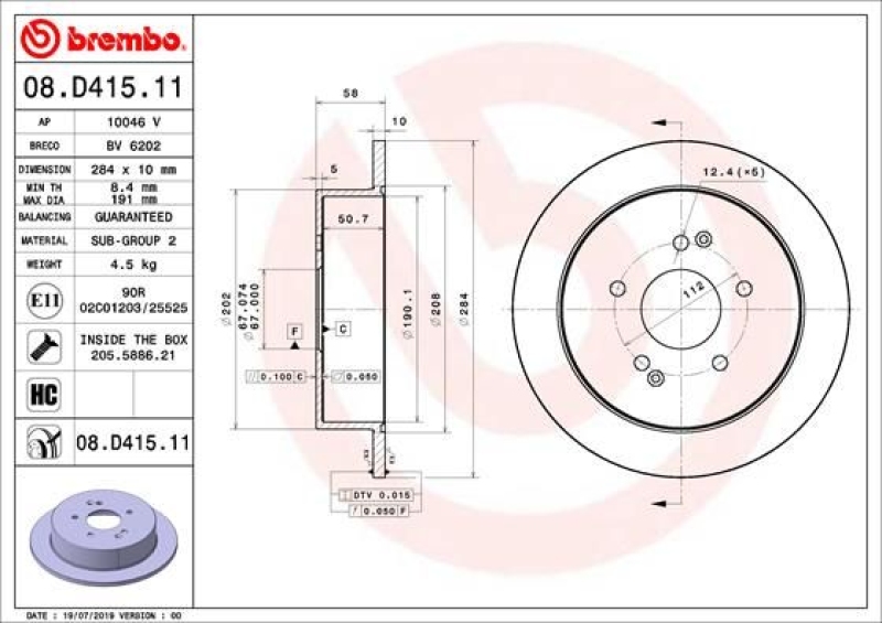 Brembo Bremsscheiben + Bremsbeläge Vorne Hinten passend für Ssangyong Tivoli 1.6
