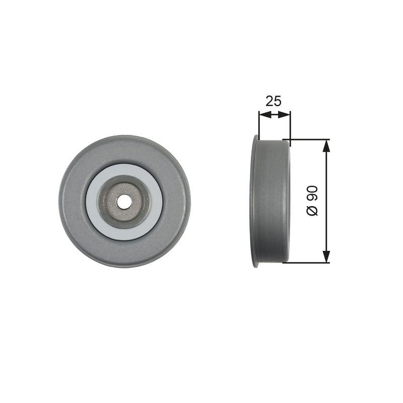 GATES Tensioner Pulley, V-ribbed belt DriveAlign®