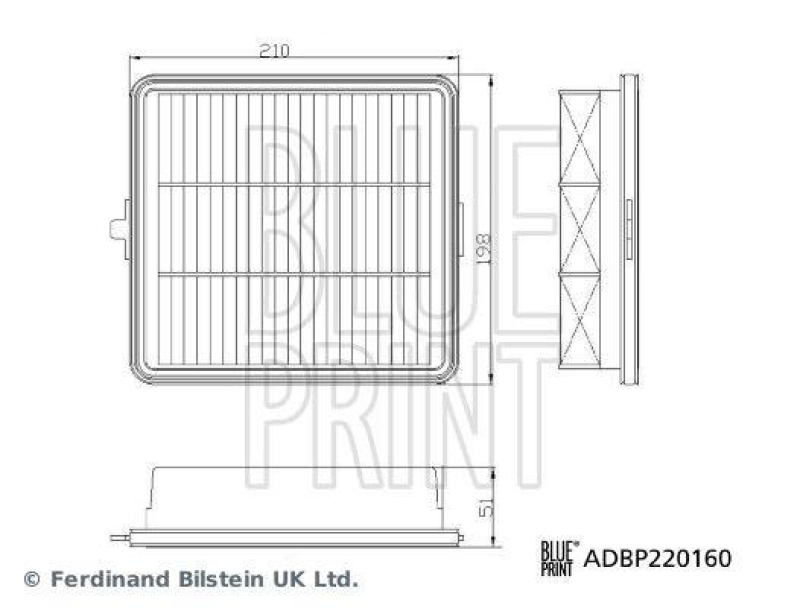 BLUE PRINT Luftfilter ADBP220160