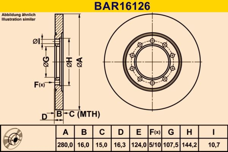 2x BARUM Bremsscheibe